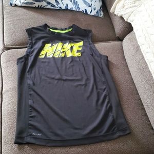 4/$16 Nike dri-fit charcoal gray & lime green tank